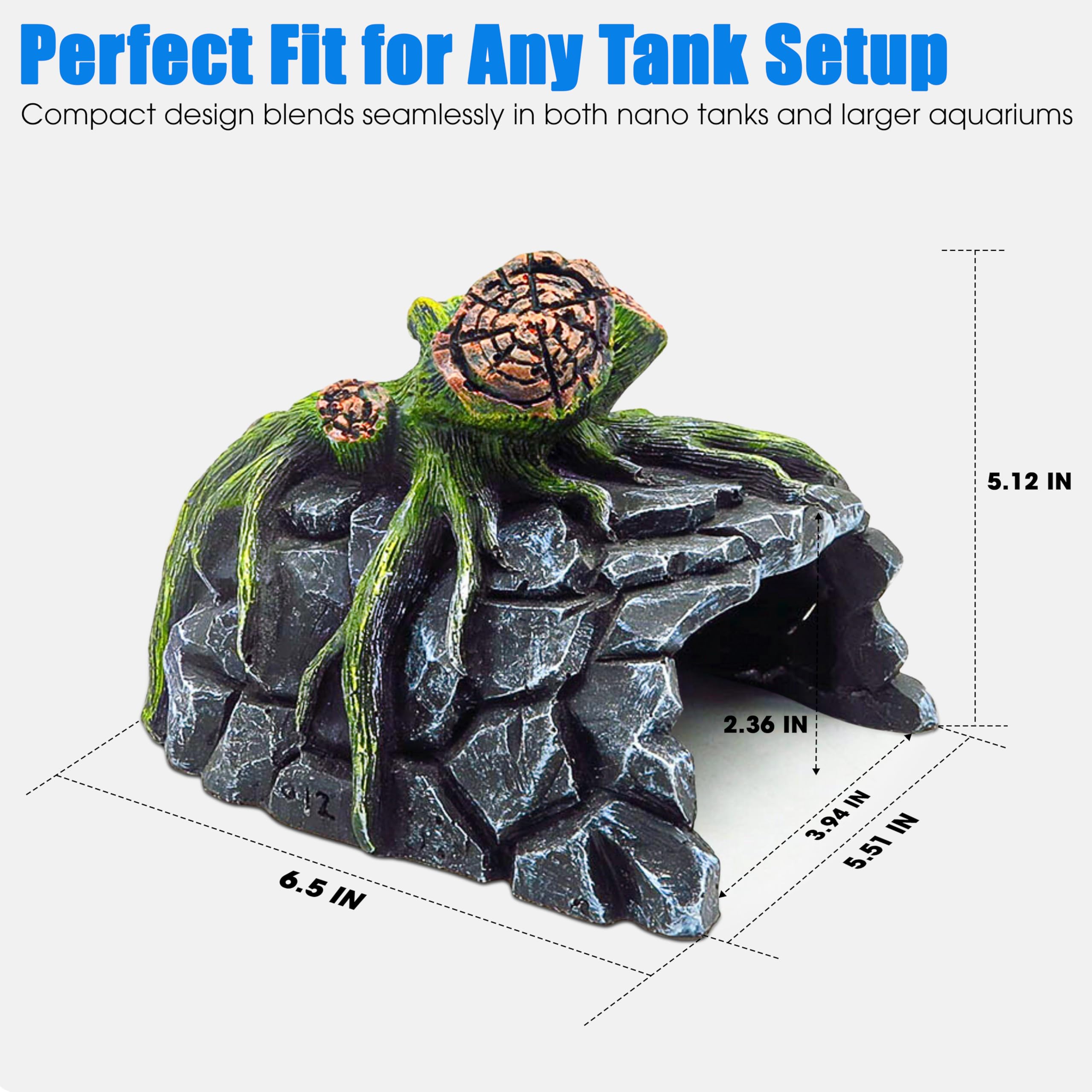 Betta - Decorazione per acquario, accessori per acquario con piante, decorazioni per acquario, grande ornamento per acquario, nascondiglio per pesci, accessori decorativi per acquari d'acqua dolce e