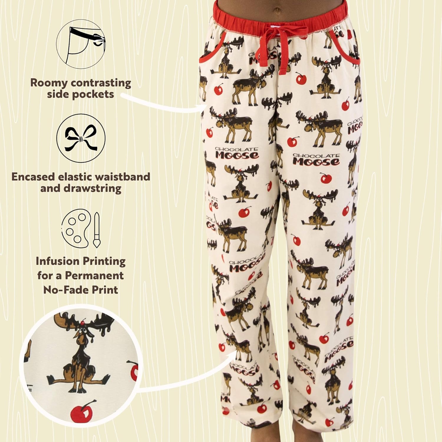 Lazy One Pajamas for Women, Cute Moose Pajama Pants and Top Separates - Image 6