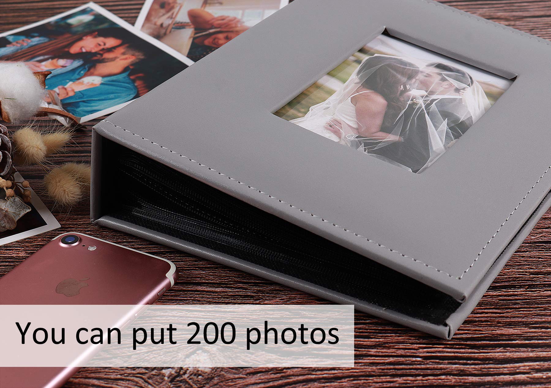 6 x 4 Inch Photo Album Book 200 Slip In Pockets Family Photo Album  Organiser