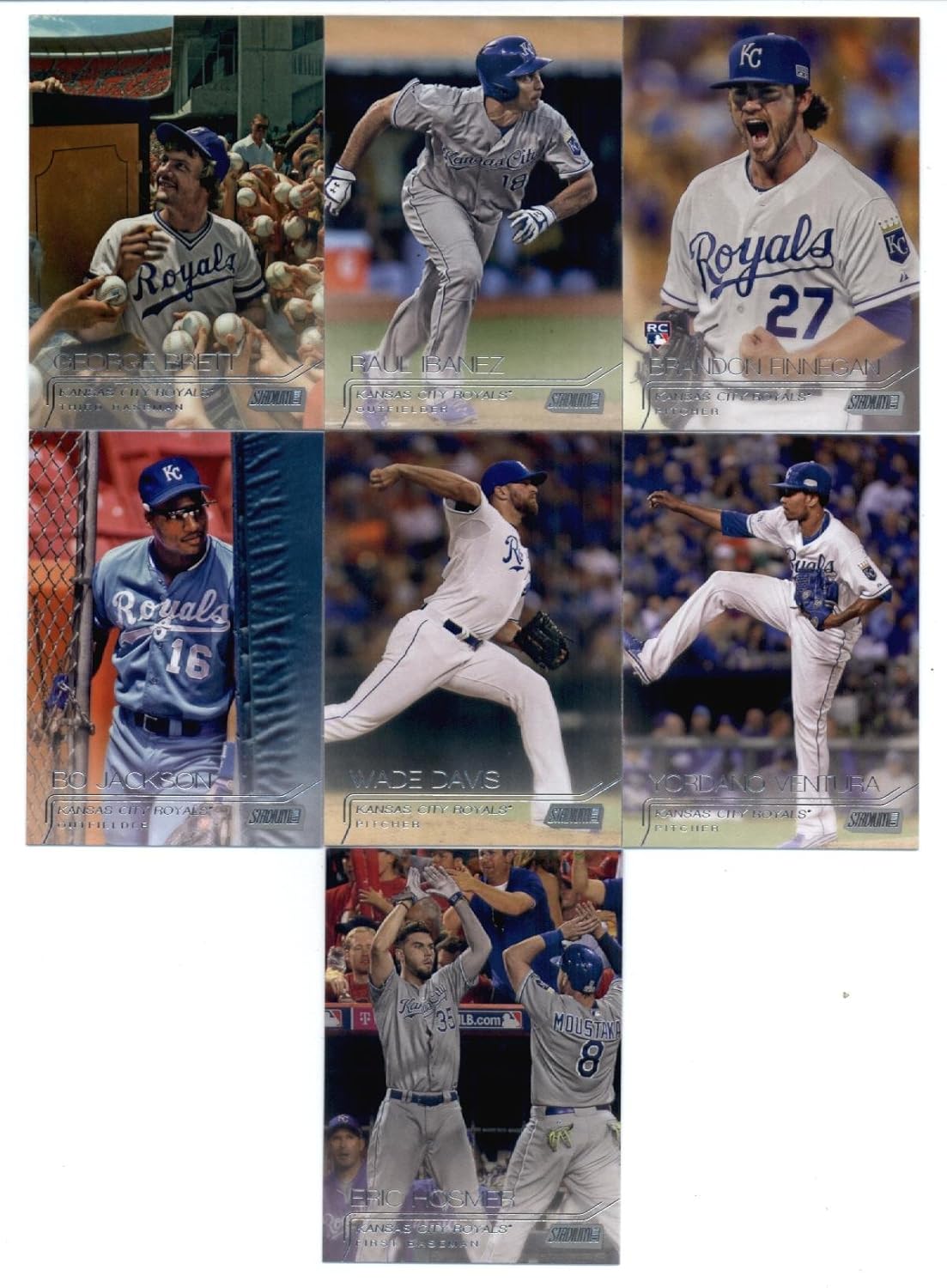 2015 Topps Stadium Club Baseball Cards Kansas City Royals Team Set (12 Cards) Including Brandon Finnegan, George Brett, Mike Moustakas, Alex Gordon