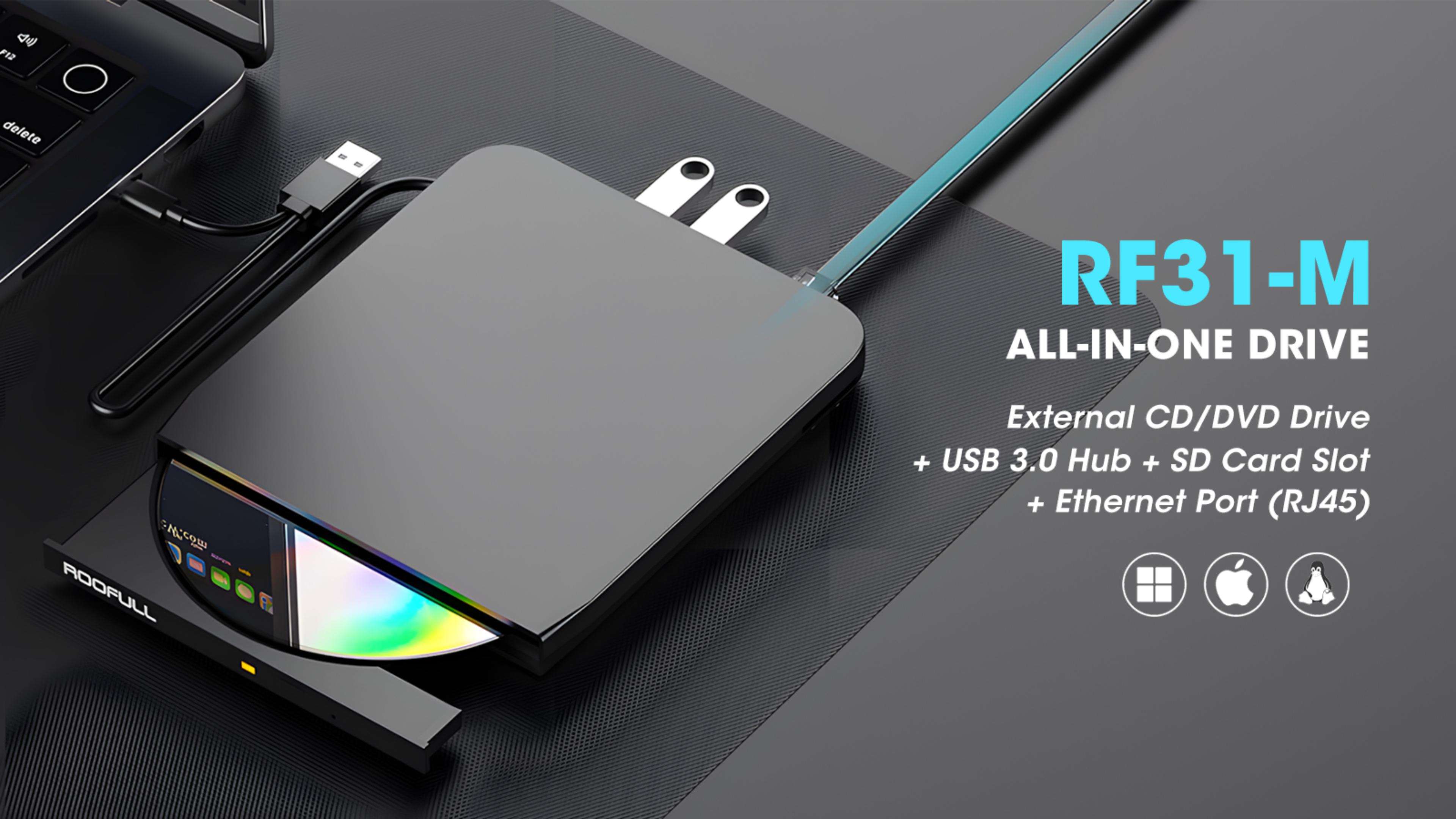 Amazon.com: ROOFULL Pro External CD/DVD Drive, USB 3.0 DVD CD