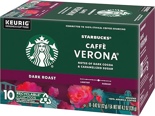 Vista 33 de Starbucks Cápsulas de café K-Cup Dark Roast — Caffè Verona para cafeteras Keurig — 1 caja (10 cápsulas)