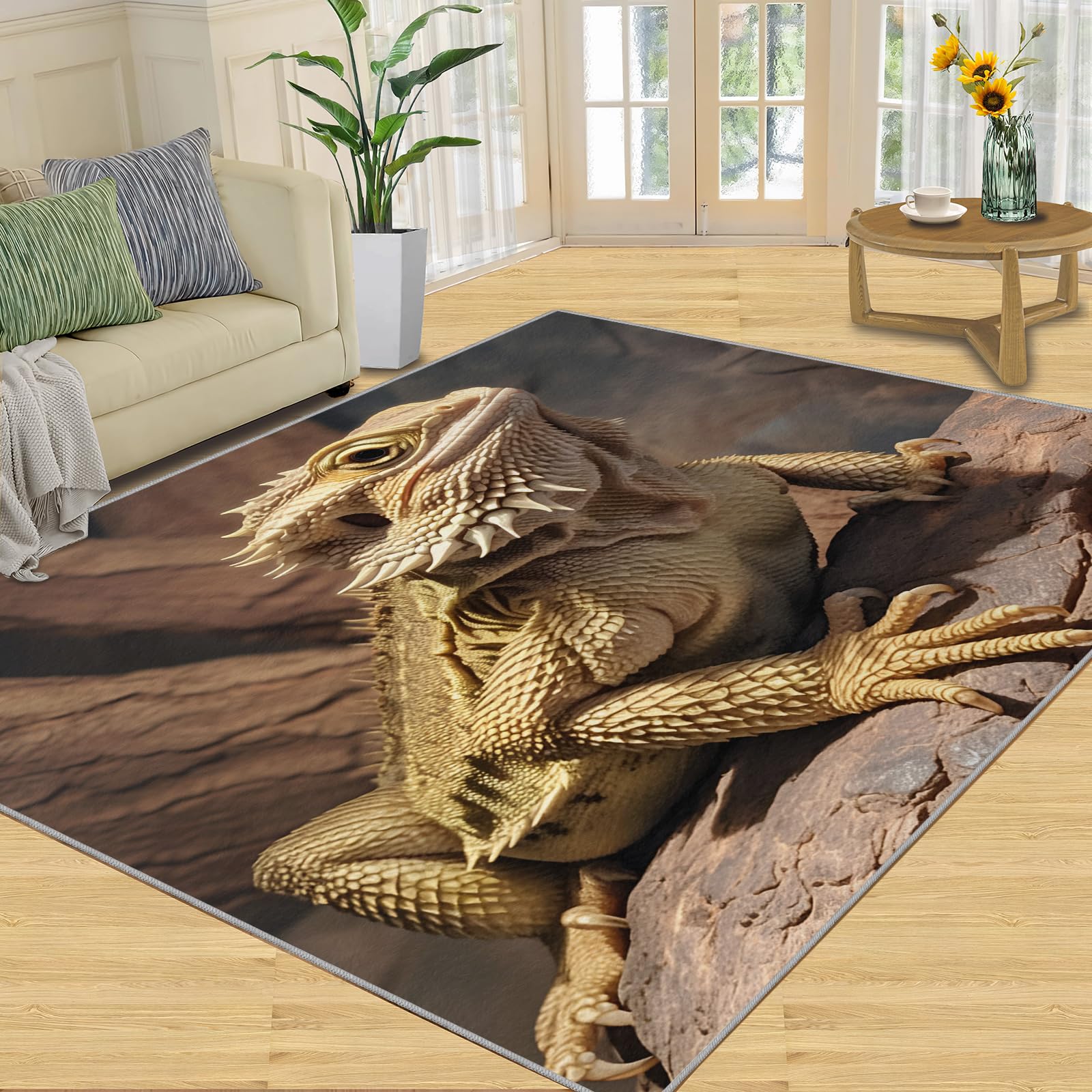Amazon.com: Bearded Dragon Rugs for Entryway, Wild Lizard Indoor