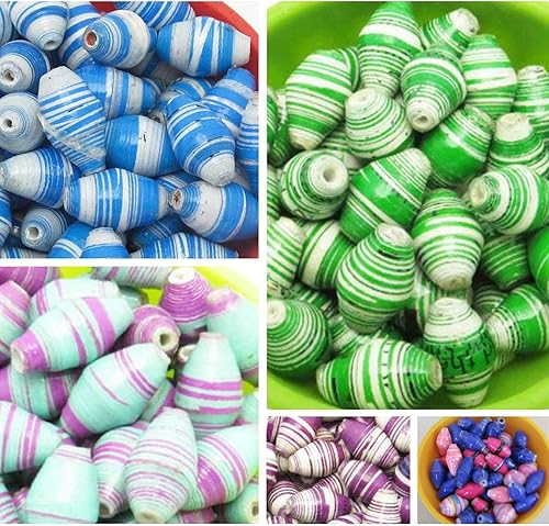 Miniatura 6 de Outreach Uganda - Surtido de cuentas sueltas Alpine Mix - Cuentas de papel reciclado hechas a mano de África para proyectos de fabricación de joyas