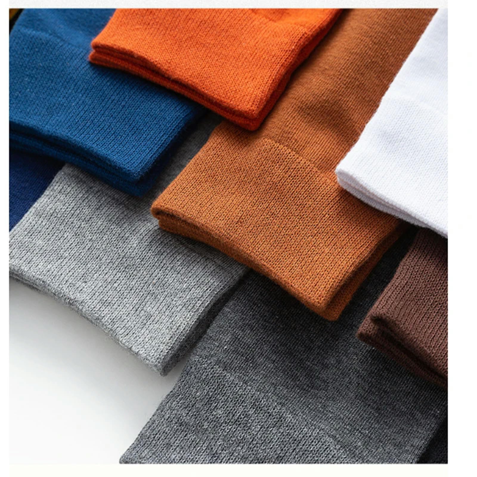 Calzini 10 Coppie Primavera Autunno Calze da Uomo di Cotone Dimensione 38-45 Calze Lunghe per Gli Uomini Calze da Abito Regali Maschili Business Casual Sox-5 Blu 5 Marrone-Taglia 38-44