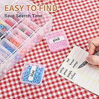 Vista 4 de Caja organizadora de cuentas, 60 recipientes pequeños de plástico transparente para almacenamiento, caja de almacenamiento para manualidades