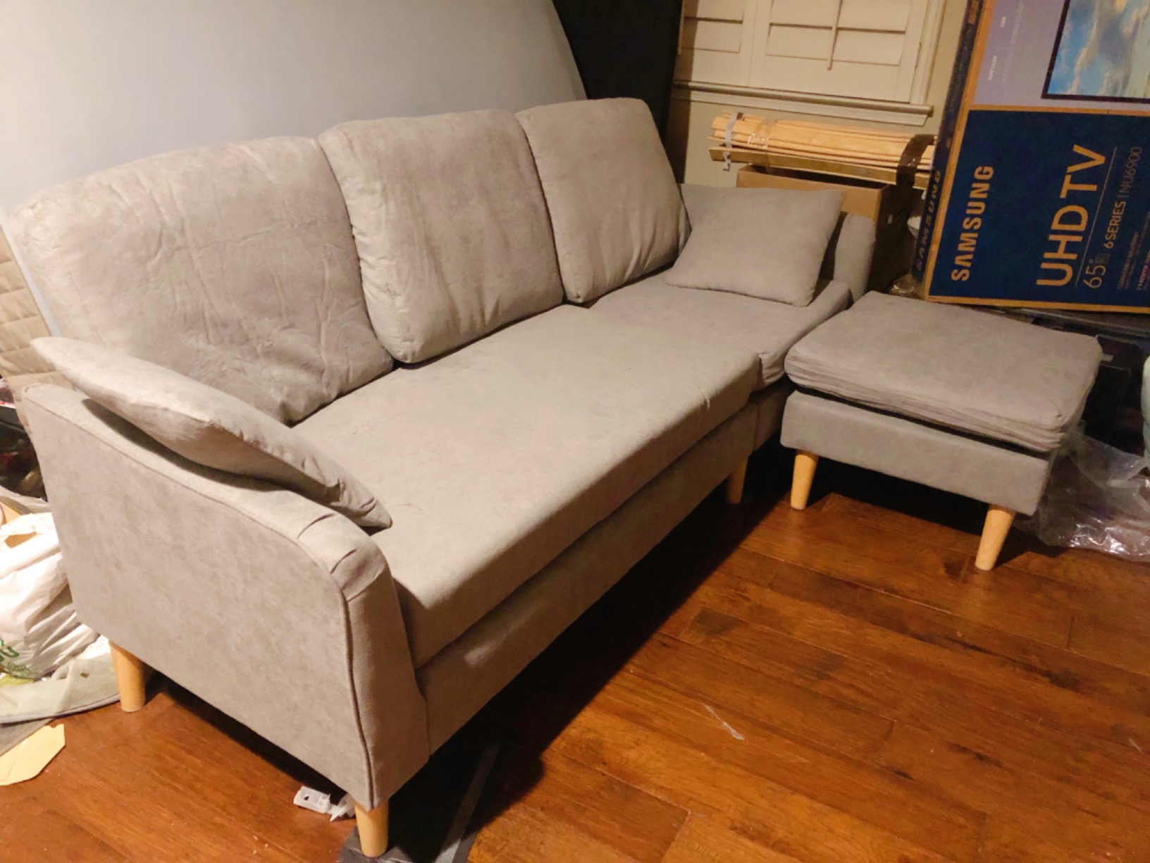 40/mo Finance Vongrasig 79" Convertible Sectional Sofa Couch, 3 Seat L Shaped Sofa with