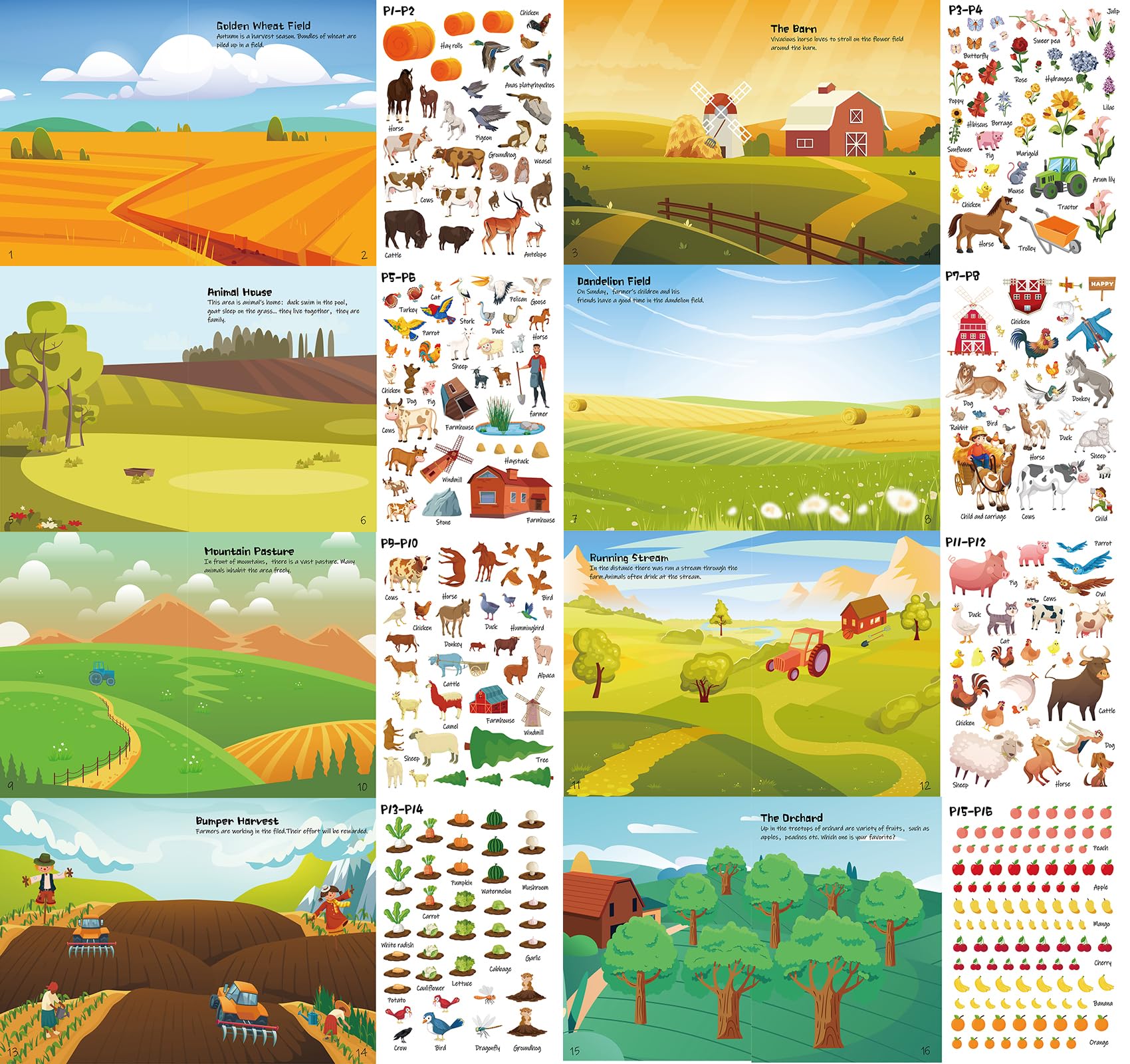 Libro di adesivi per bambini – 1310+ dinosauri Park & Animal Habitat – Side by Side Sticker Activity Book – Scene divertenti libri adesivi riutilizzabili – Ideale per ragazzi e ragazze dai 2