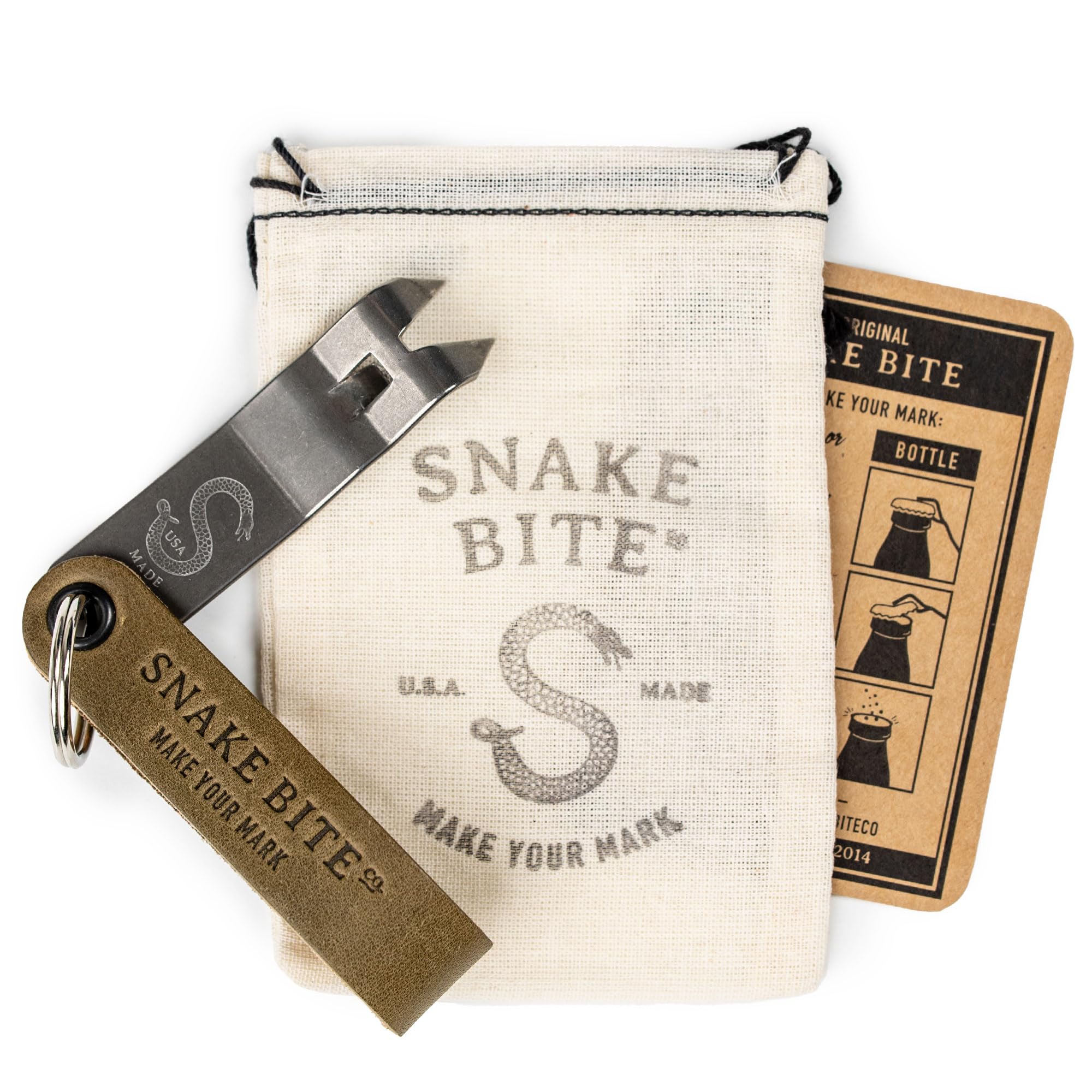 Cadeaux de garçons d'honneur originaux avec le porte-clés décapsuleur Snake Bite