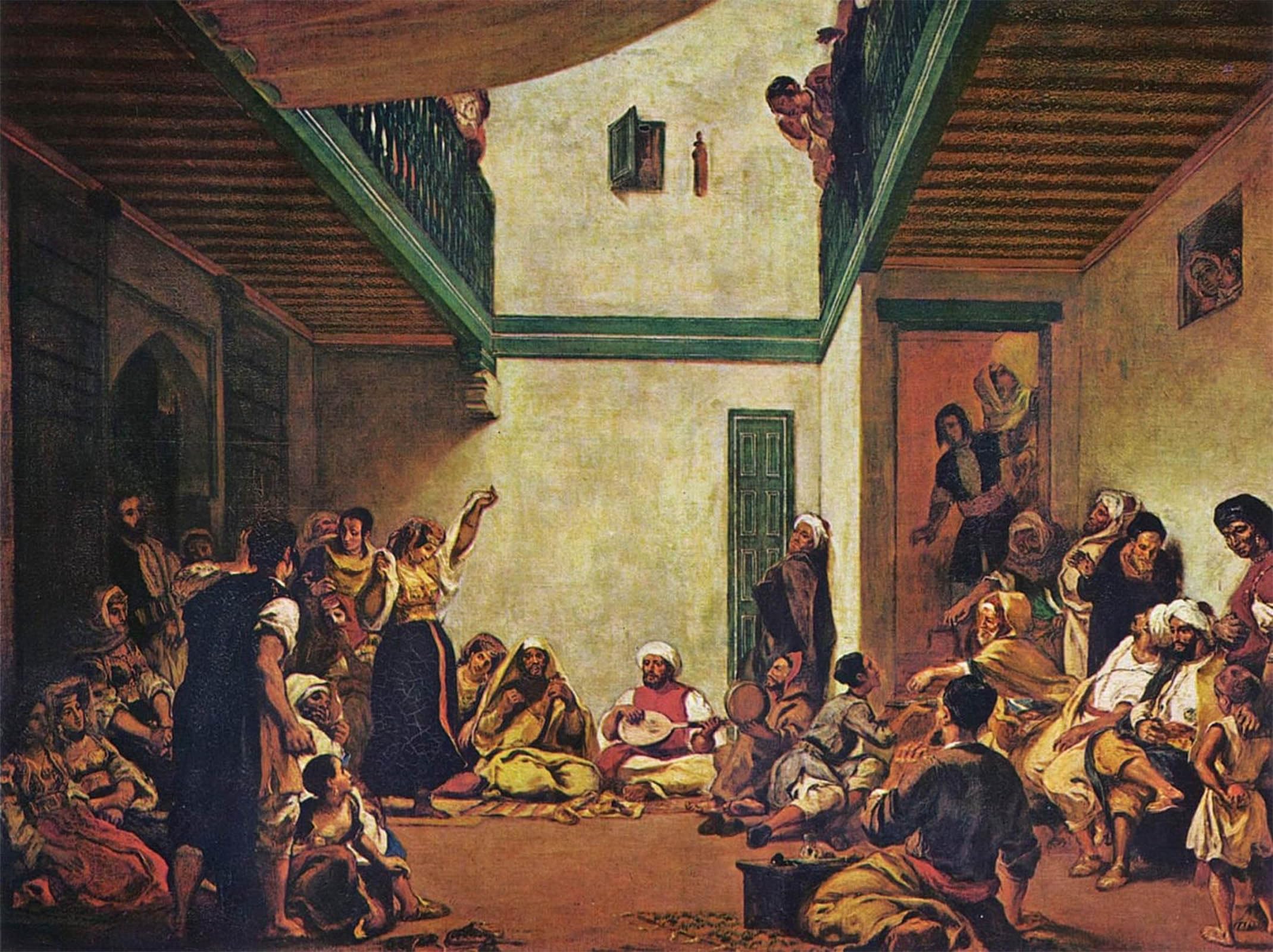 ARTXLXXBN Famous Painting Canvas Artwork Graffiti Print Jewish Wedding in Morocco by Ferdinandeugene Delacroix Portrait Canvas Image for Home Decor 60x90cm