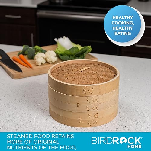 Miniatura 4 de BirdRock Home Vaporera de Bambú (Bambú Clásico, 8" de Diámetro)