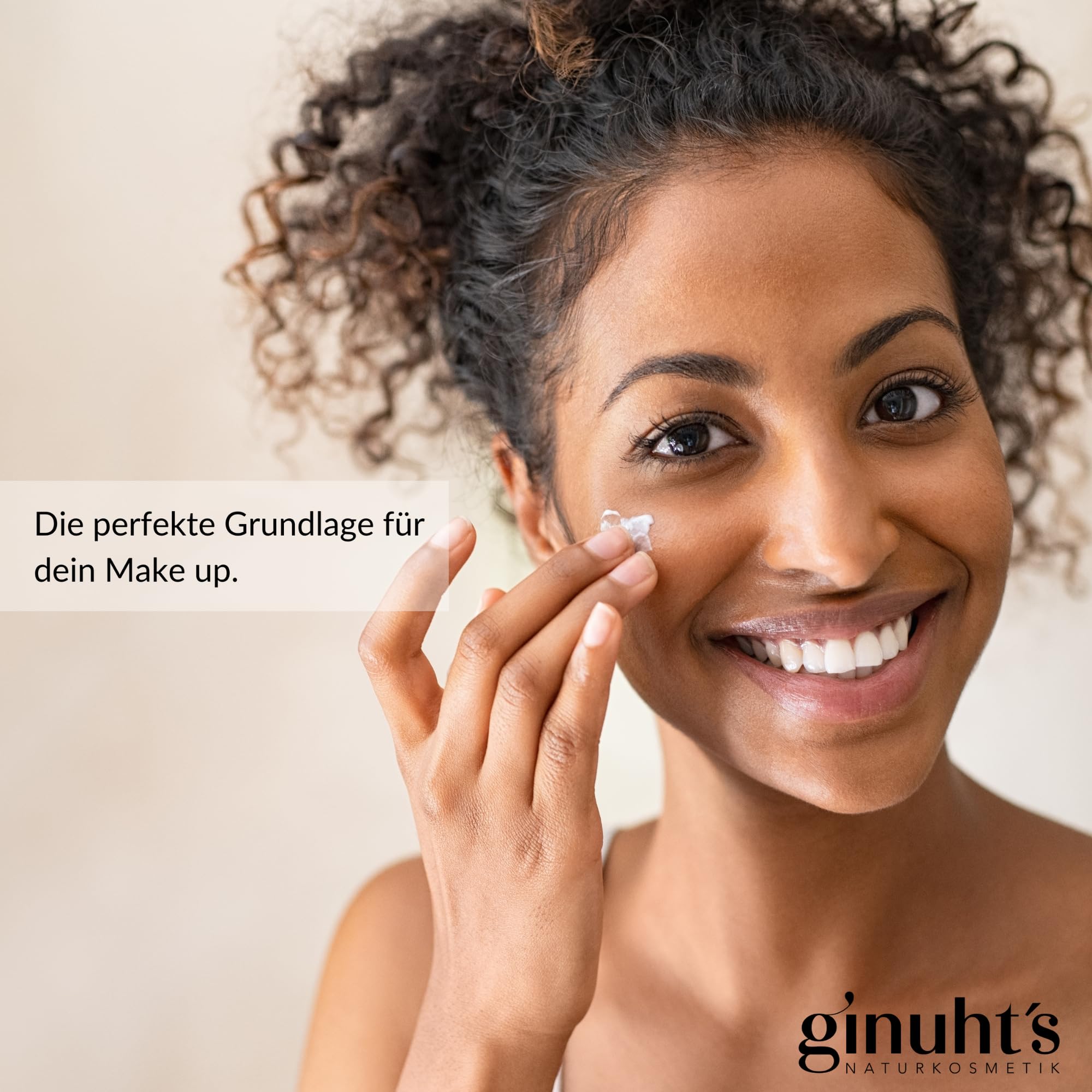 ginuht's Natural Cosmetics Face Cream 100% Organic for Intense Moisture Quick Absorbing Moisturising Cream for the Face Anti-Inflammatory Day Cream with Aloe Vera and Almond Oil (50 ml) - Image 3