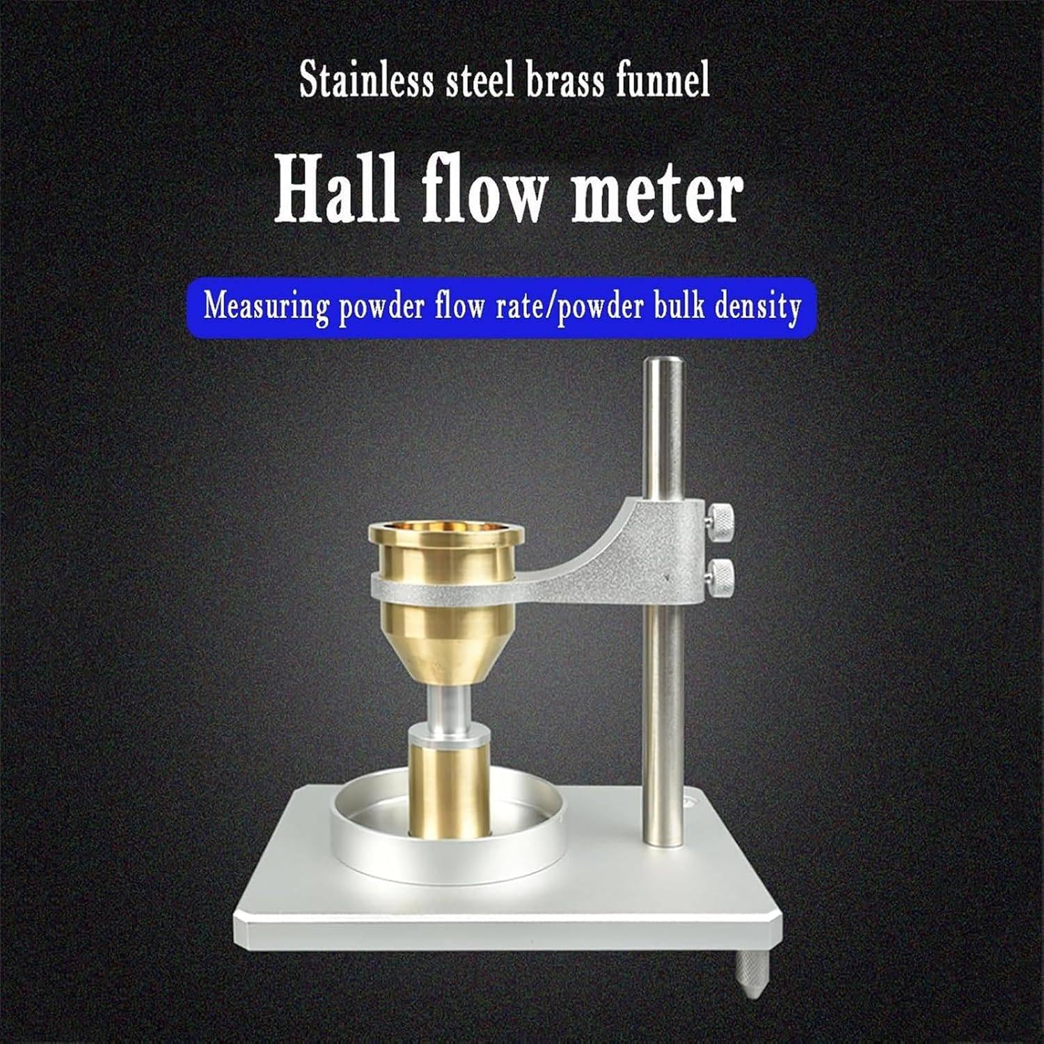 Medidor De Flujo Hall, Medidor De Densidad Aparente De Polvo Y Probador De Flujo con Embudos De Acero Inoxidable De 2,5 Y 5 Mm para Probar El Flujo Y La Densidad Aparente,