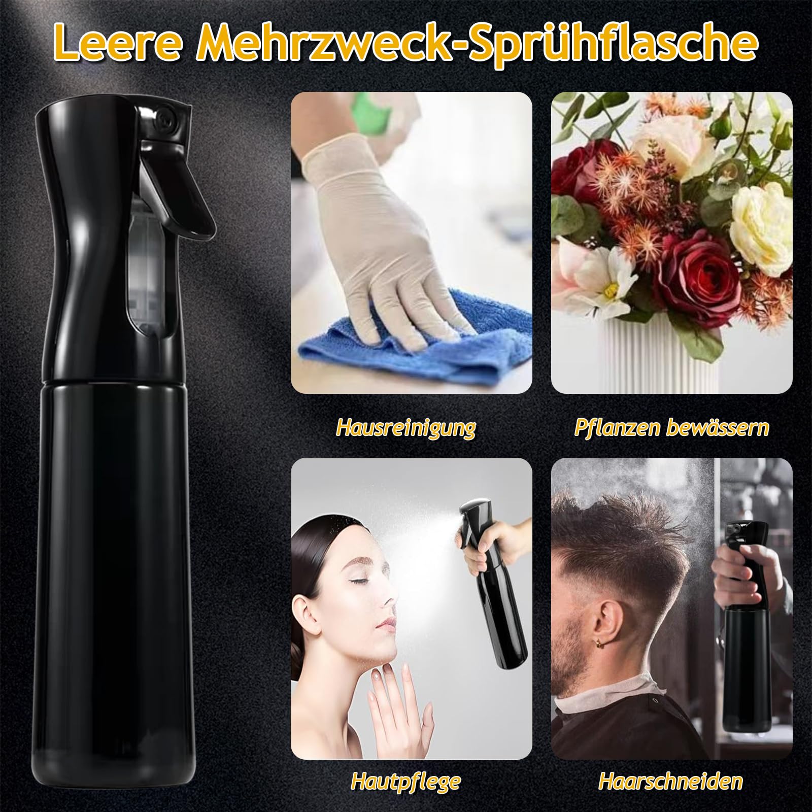 1 sztuka Ultra Fine Continuous Spray Water Bottle Water Atomizer do roślin, ogrodu, czyszczenia zwierząt domowych, fryzjera, pielęgnacji samochodu, puste butelki z