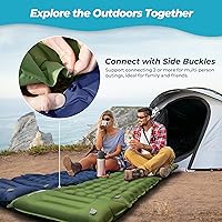 Vista 6 de Colchoneta de dormir para campamento, almohadilla de dormir aislada de 4 pulgadas de grosor para invierno, colchón inflable ultraligero con almohada