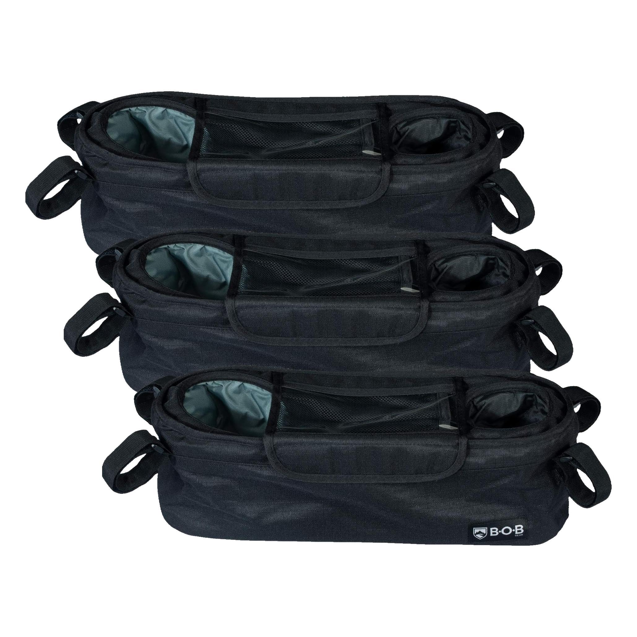BOB Gear Deluxe Handlebar Console with Tire Pump for Single Jogging Strollers, Black 2 Piece Set (Pack of 3)
