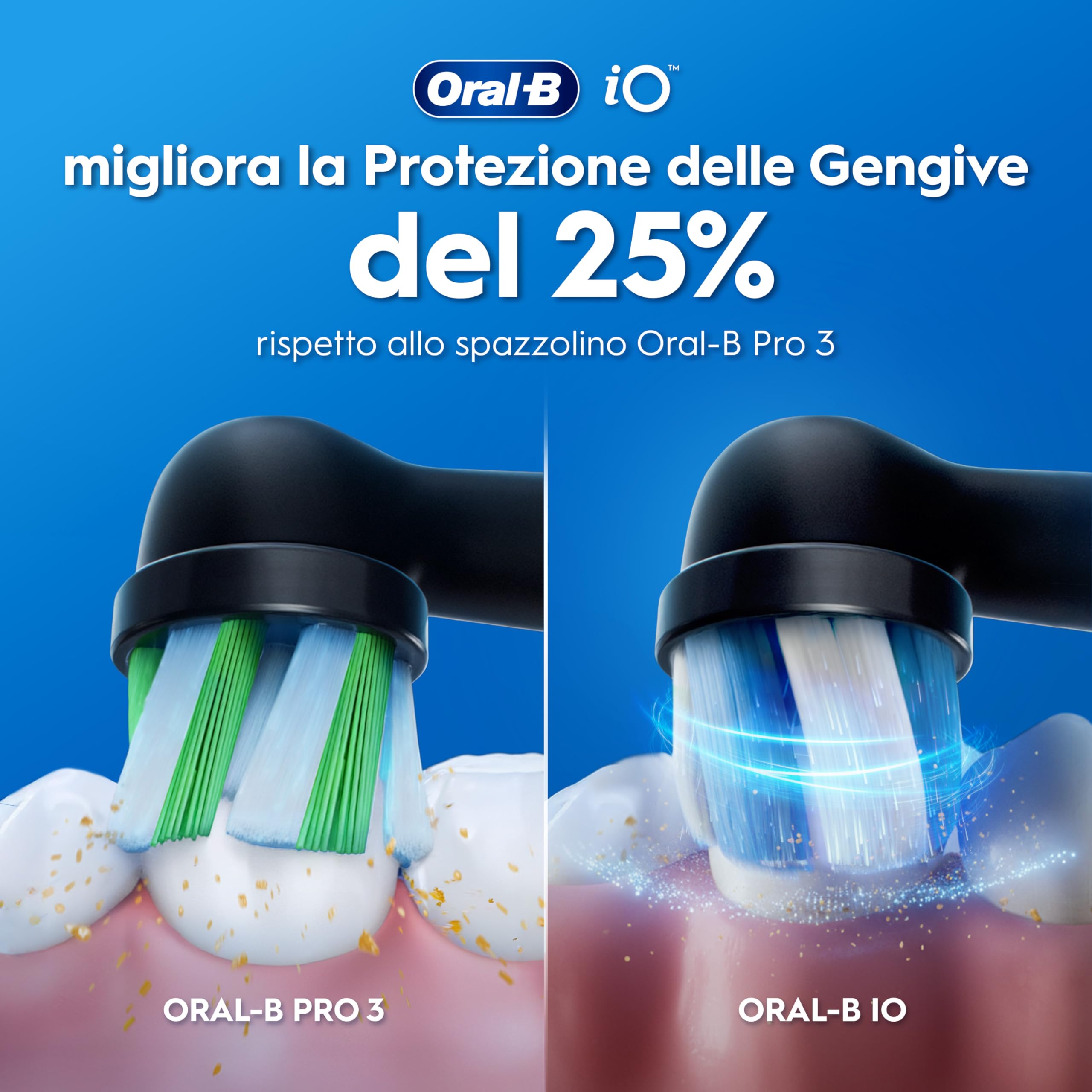 Oral-B iO 2 DUO Spazzolino Elettrico Oral B, Nero e Verde, 2 Testine Di Ricambio e Spazzolini, Custodia Da Viaggio, Porta Ricarica Da Viaggio. Delicato sulle Gengive, Sensore di Pressione