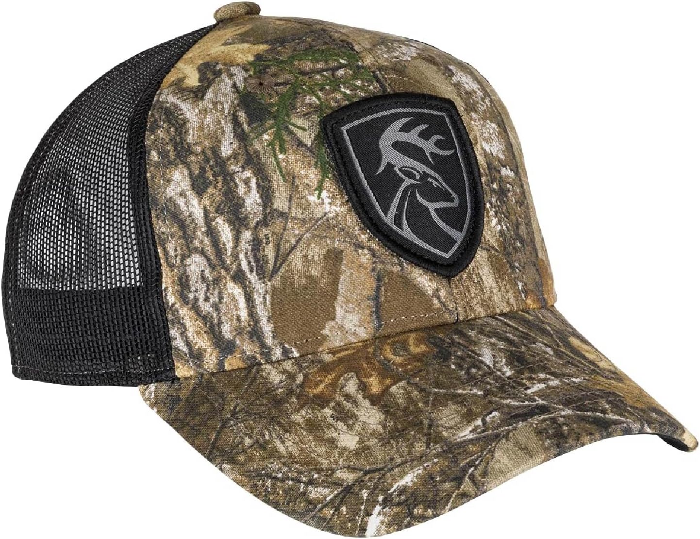 Drake Waterfowl Non-Typical Logo Mesh-Back Patch Logo Cap - Hunting Cotton Twill Cap w/Rear Snap Closure, One Size Fits Most