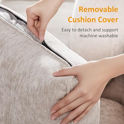 Miniatura 5 de VANOMi Sofá modular seccional, sofá convertible sofá modular con otomana, sofás seccionales para sala de estar, apartamentos pequeños