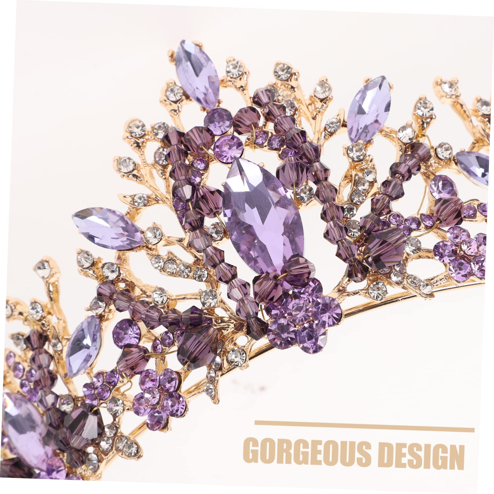 Tiaras de Cristal Violeta para Novia Tocado de Boda Accesorio de Decoración Cabello de Mujer Adecuado para Fiesta Graduación o Cumpleaños