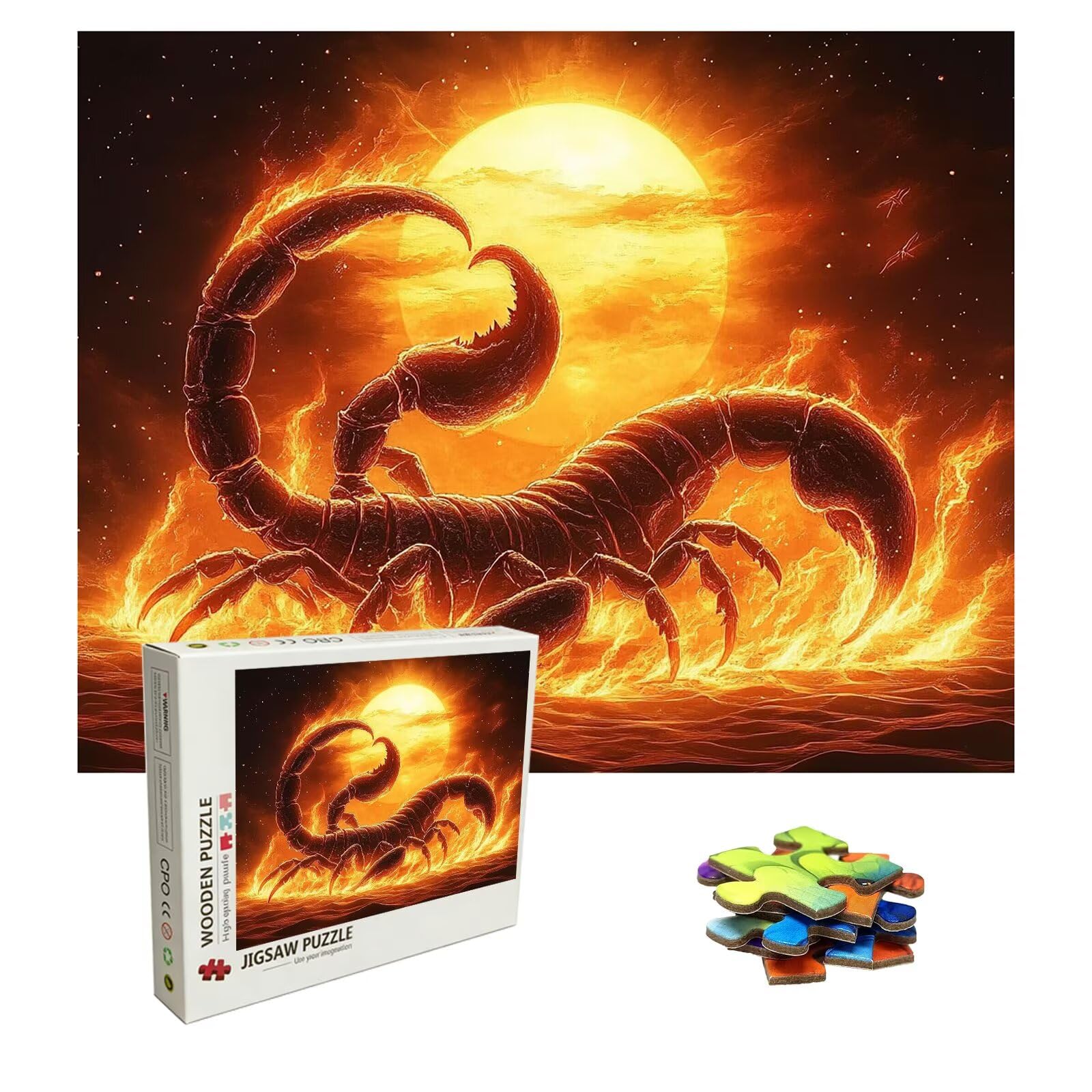 Skorpion Puzzle 1500 elementów, trudne puzzle, drewniane puzzle dla całej rodziny, zestaw "zrób to sam", dla dorosłych, nadają się jako dekoracja ścienna i prezenty dla kobiet, temat: Sen 8p-640