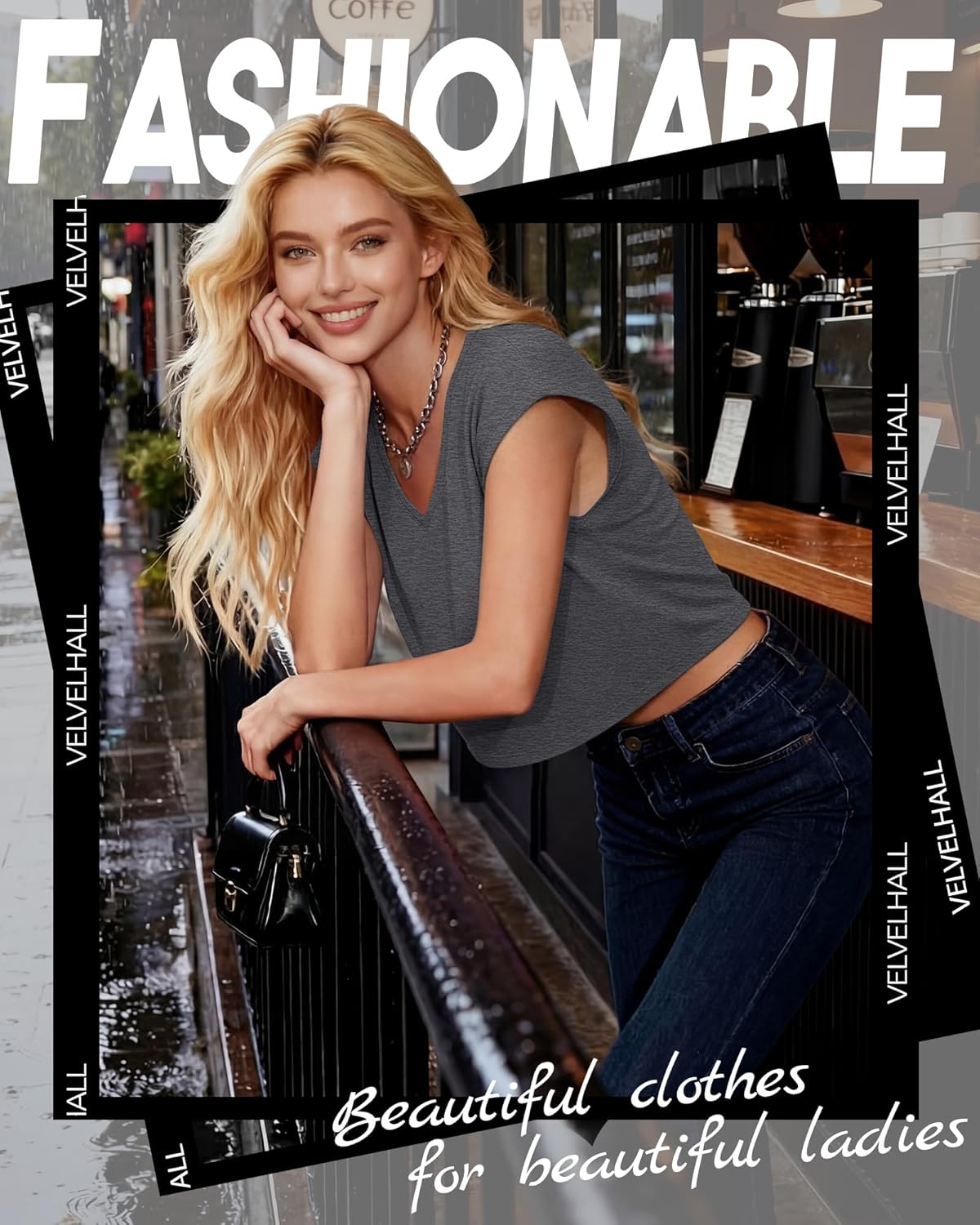 4 Pack Women's V Neck Cropped Tops Cap Sleeves Short T Shirts Loose Fit Casual Summer Crop Basic Solid Tees - Image 3