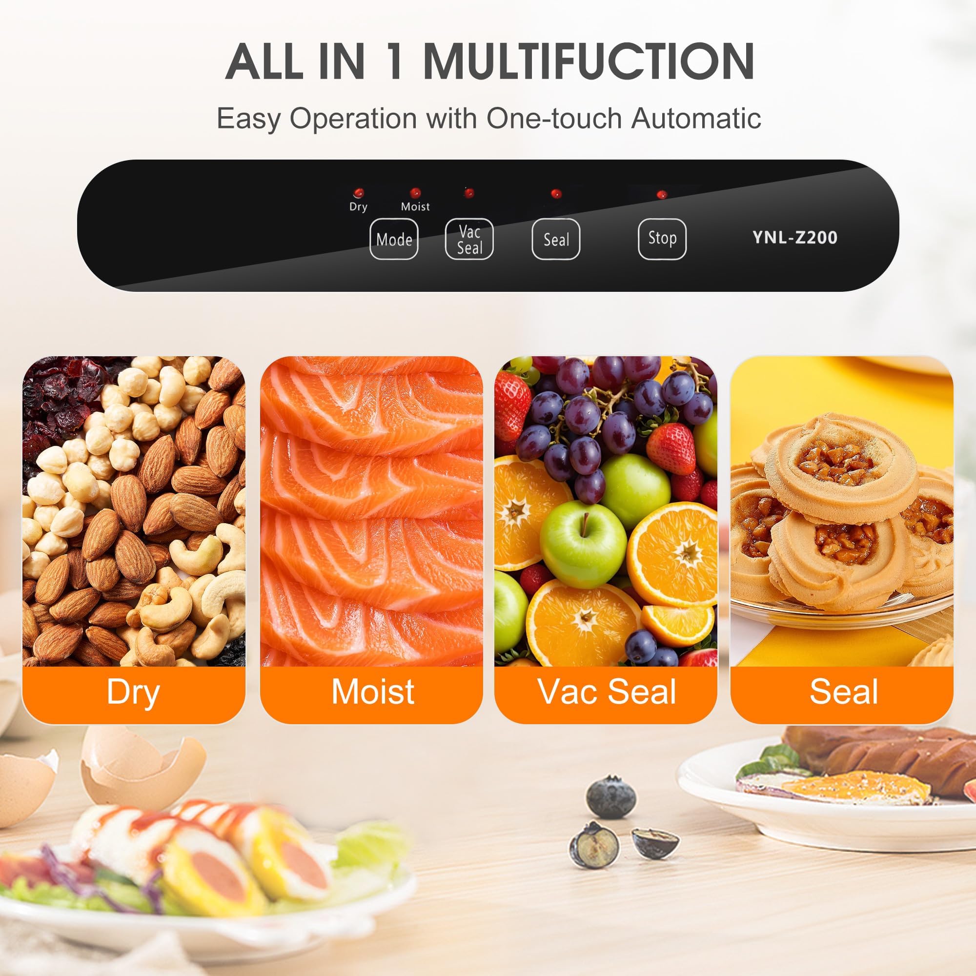 NatureVAC Black & Clear Vacuum Sealer Bags for Food 15