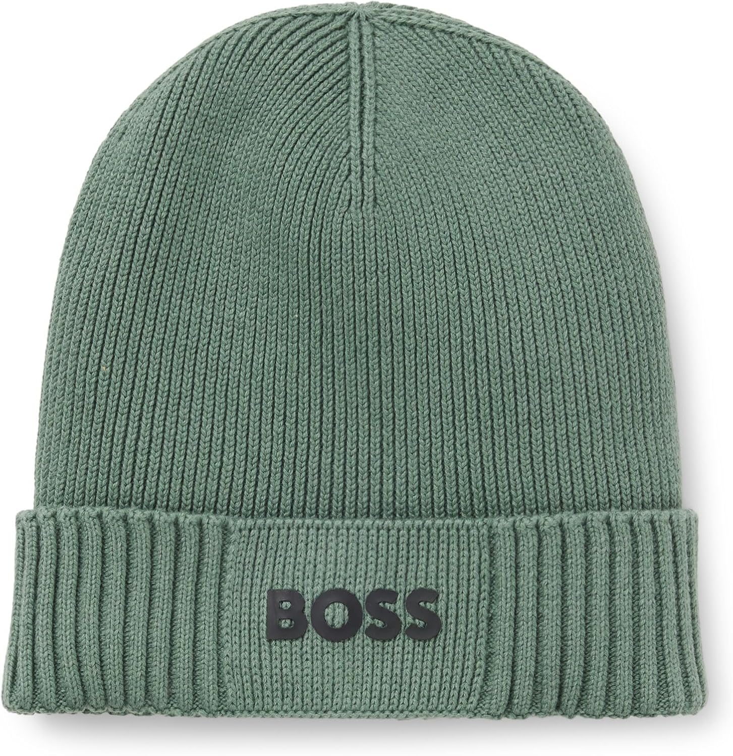 BOSS Mens Small Logo Cotton Blend Knit Hat