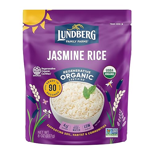 Lundberg Family Farms - Arroz de jazmín blanco orgánico Thai Hom Mali 8 onzas