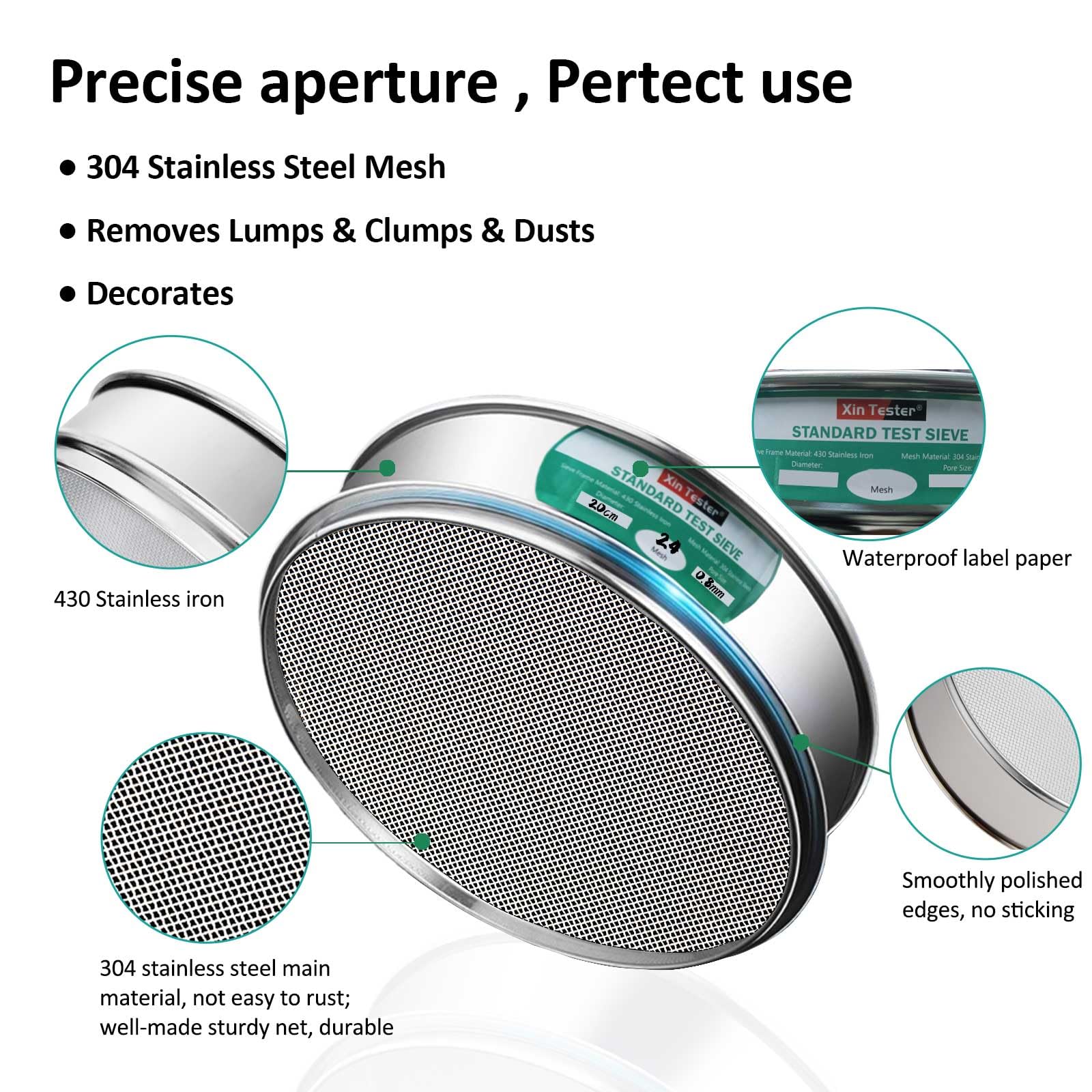 24 mesh Standard Mesh Lab Sieves Laboratory Sample Test Analysis Sieve — Amazon image 4