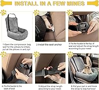Vista 7 de Asiento de automóvil para perros pequeños y medianos, desmontable lavable, asiento elevador de seguridad para mascotas, cómodo, ultra suave y Gris
