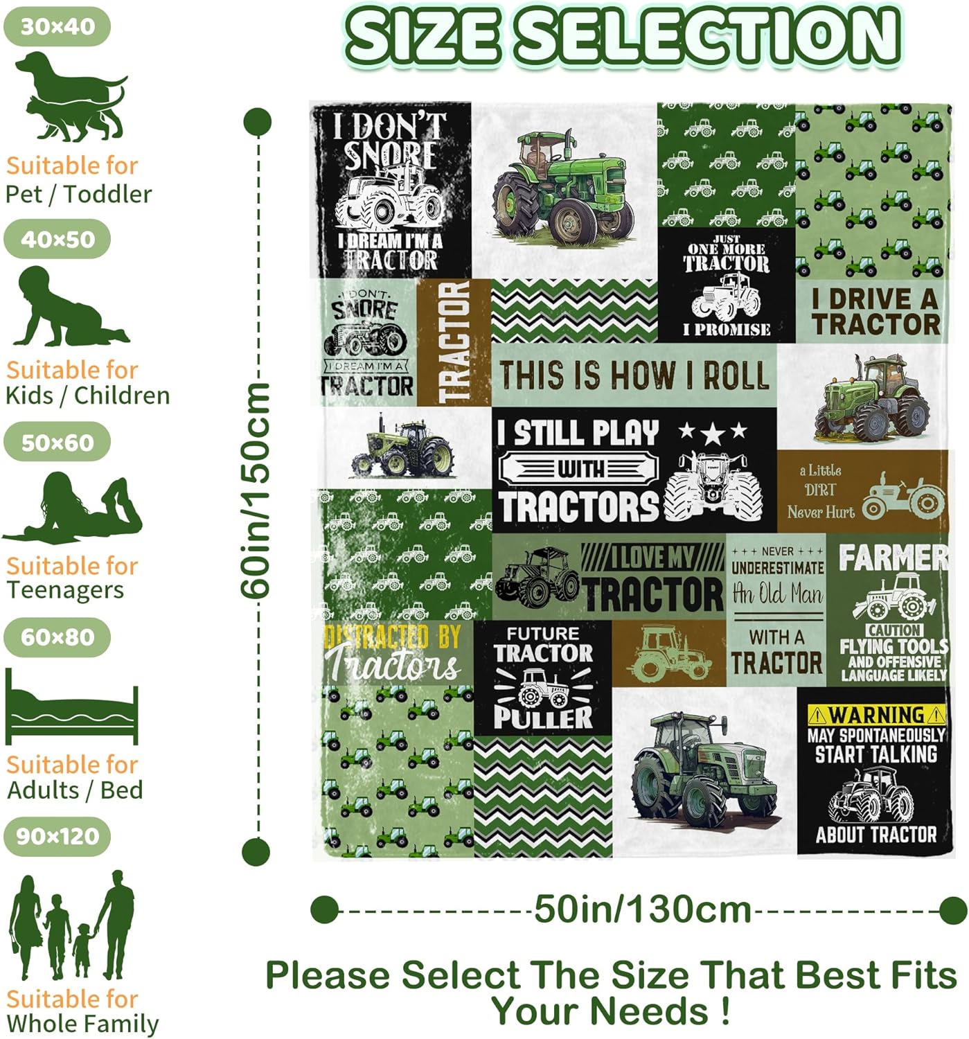 Tractor Blanket Farm Harvester Blankets,Tractor Throw Blanket Gifts for Girls Boys,Ultral Soft Warm Lightweight Car Blanket for Boys Room Decor Bed Sofa,50"x60"for Teens - Image 4