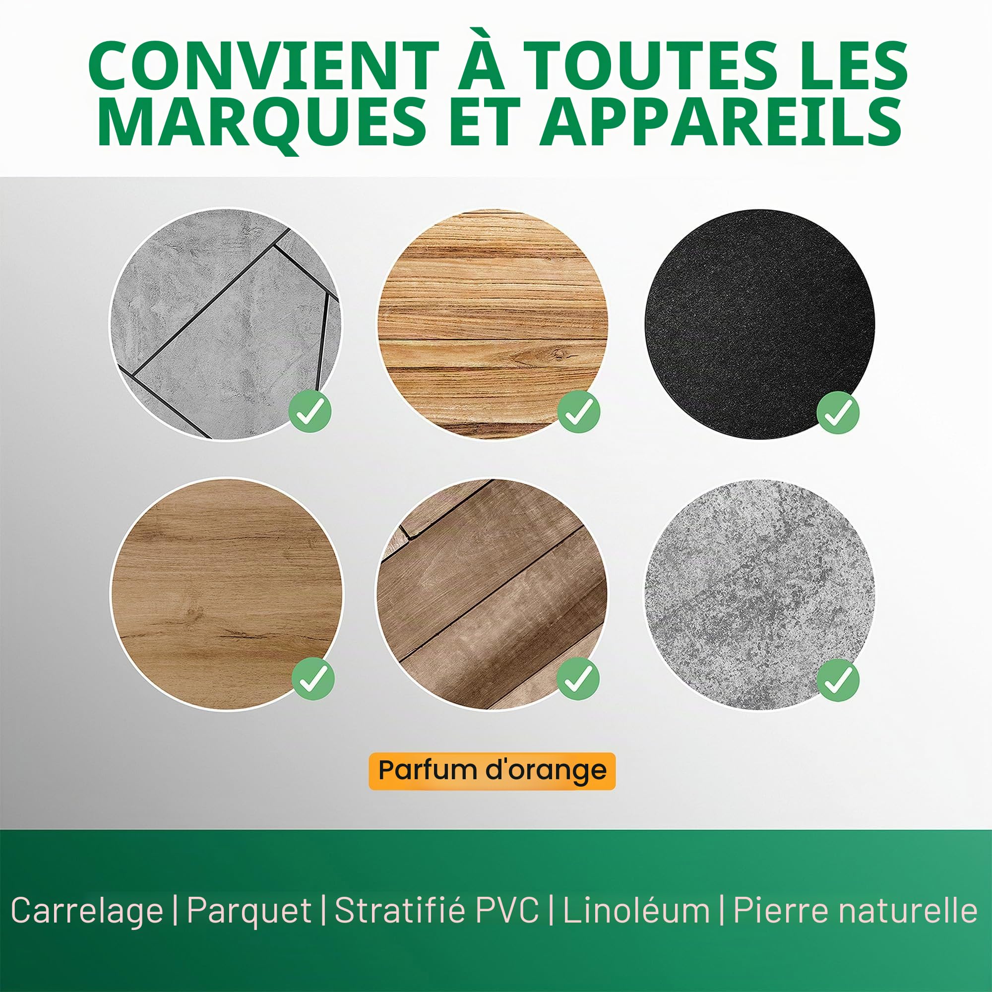BIOHY Nettoyant pour sol pour station de robot laveur avec parfum d'orange (bouteille de 1 L) | Solution nettoyante concentrée pour tous les robots laveurs et aspirateurs avec fonction humide | Faible