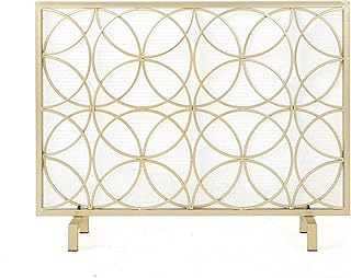 Christopher Knight Home Valeno Single Panel Iron Fireplace Screen, Gold