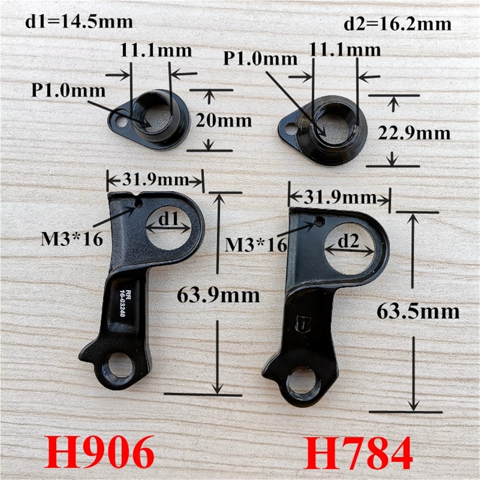 Patilla de Cambio Trasera for Bicicleta Cube Axial WS Agree Hybrid Litening Cross Race, 1 Unidad, 16-03240