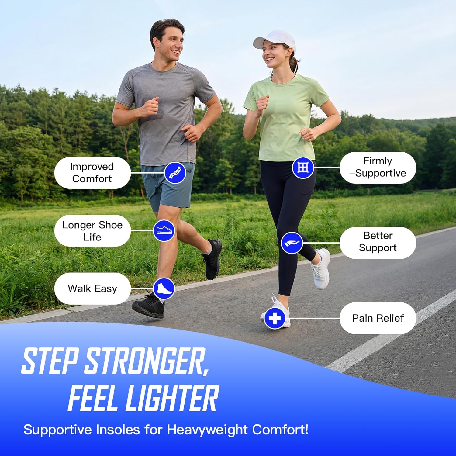 2026 Heavy Duty Support Pain Relief Orthotics - 250+ lbs Plantar Fasciitis High Arch Support Insoles for Men Women, Flat Feet Orthotic Insert, Work Boot Shoe Insole, Absorb Shock with Every Step