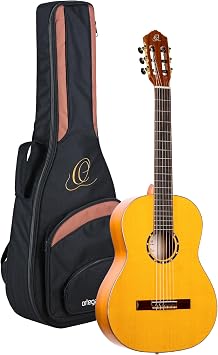 Ortega Guitars 6 String Family Series Pro Solid Top Flamenco Guitar w/Bag, Right, Full R170F