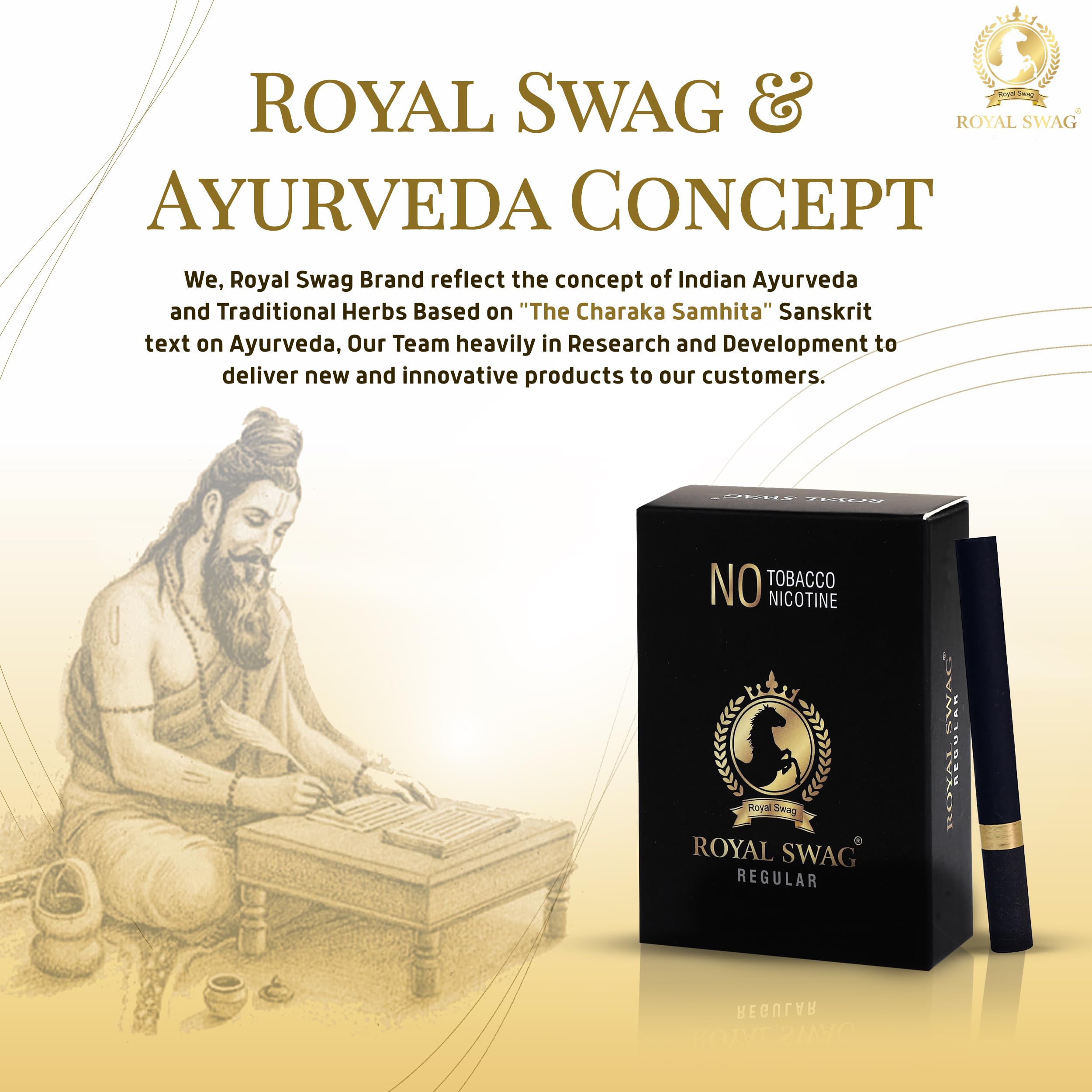 ROYAL SWAG Ayurvedic Herbal Wellness Sticks 100% Tobacco Free 100% Nicotine Free Regular Flavoured Smoking Cessation