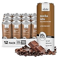 Vista 1 de Slate Leche - Café helado alto en proteínas, café con leche moca, 175 mg de cafeína, energía sin lactosa, 0.71 onzas de proteína, 0.04 onzas