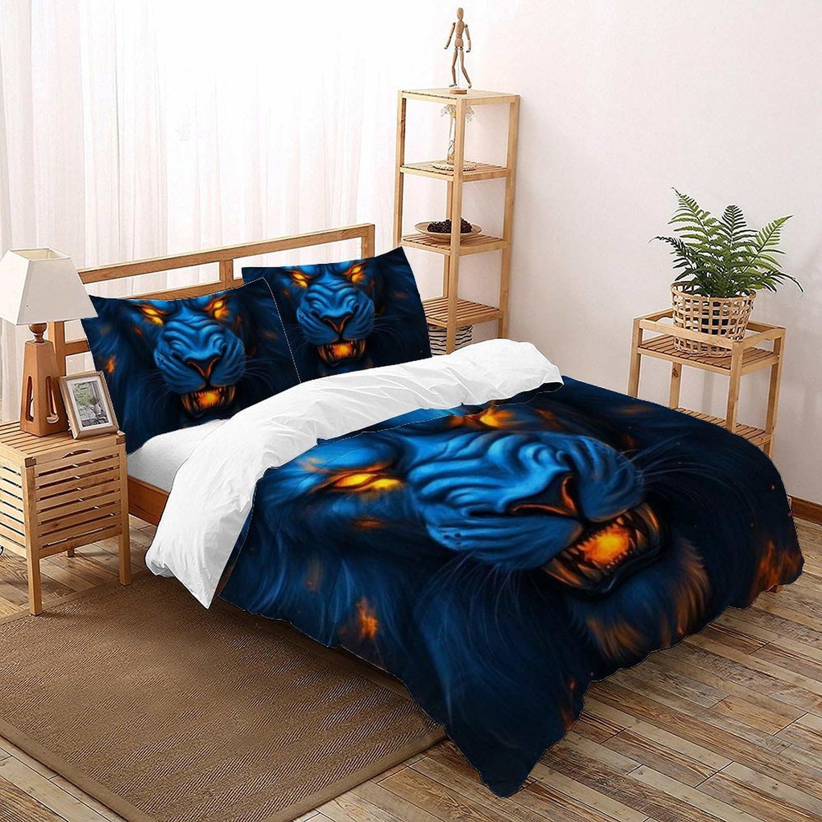 Housse de couette 260x220cm Animaux Land pour lit Super King lavable facilement sans repassage