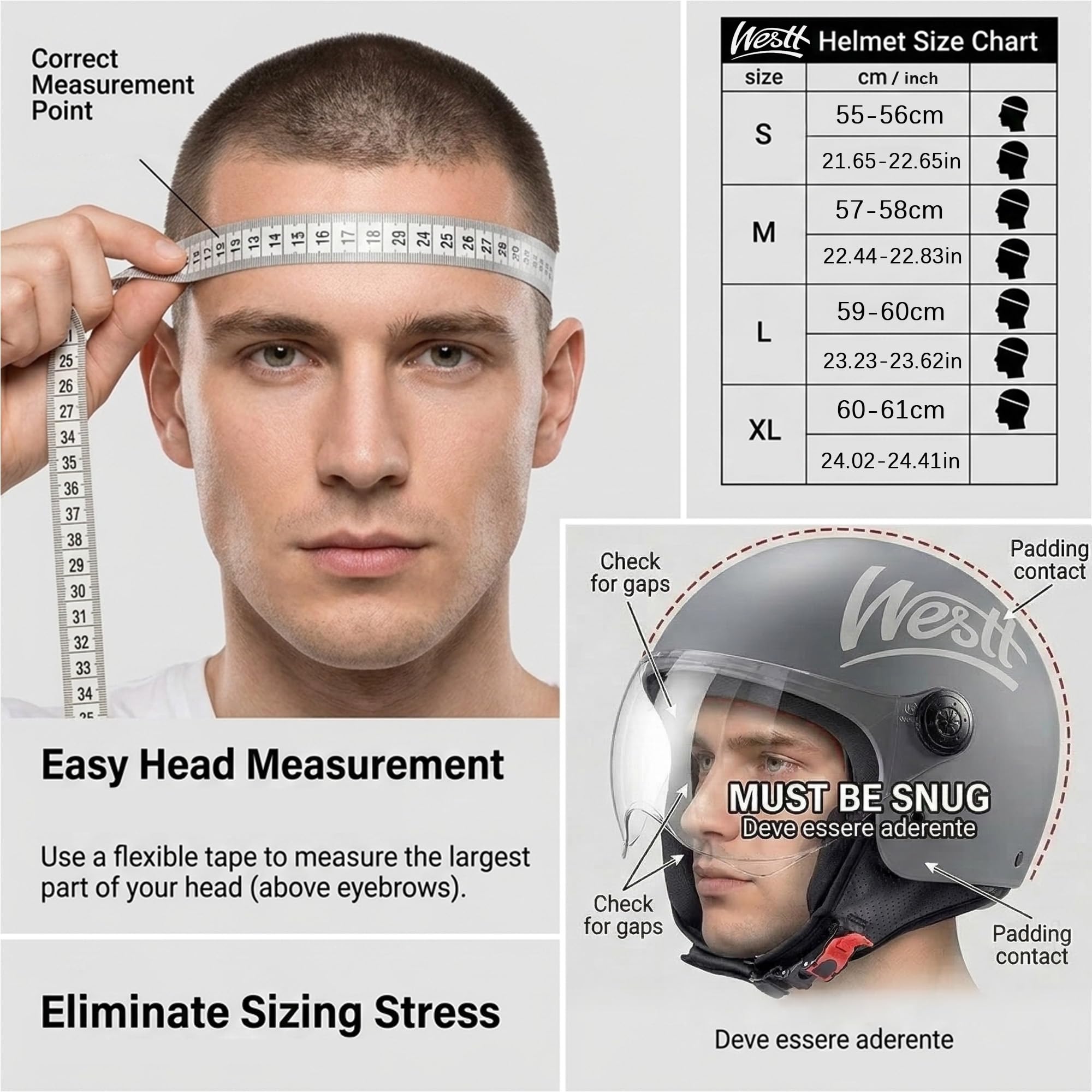 Westt Casque Jet Moto Homme Femme, avec Visière, Homologué ECE 22.06 | 1050g Ultraléger Casque Scooter, ABS &EPS Robustes, Convient aux cyclomoteurs, scooters et aux personnes portant des lunettes