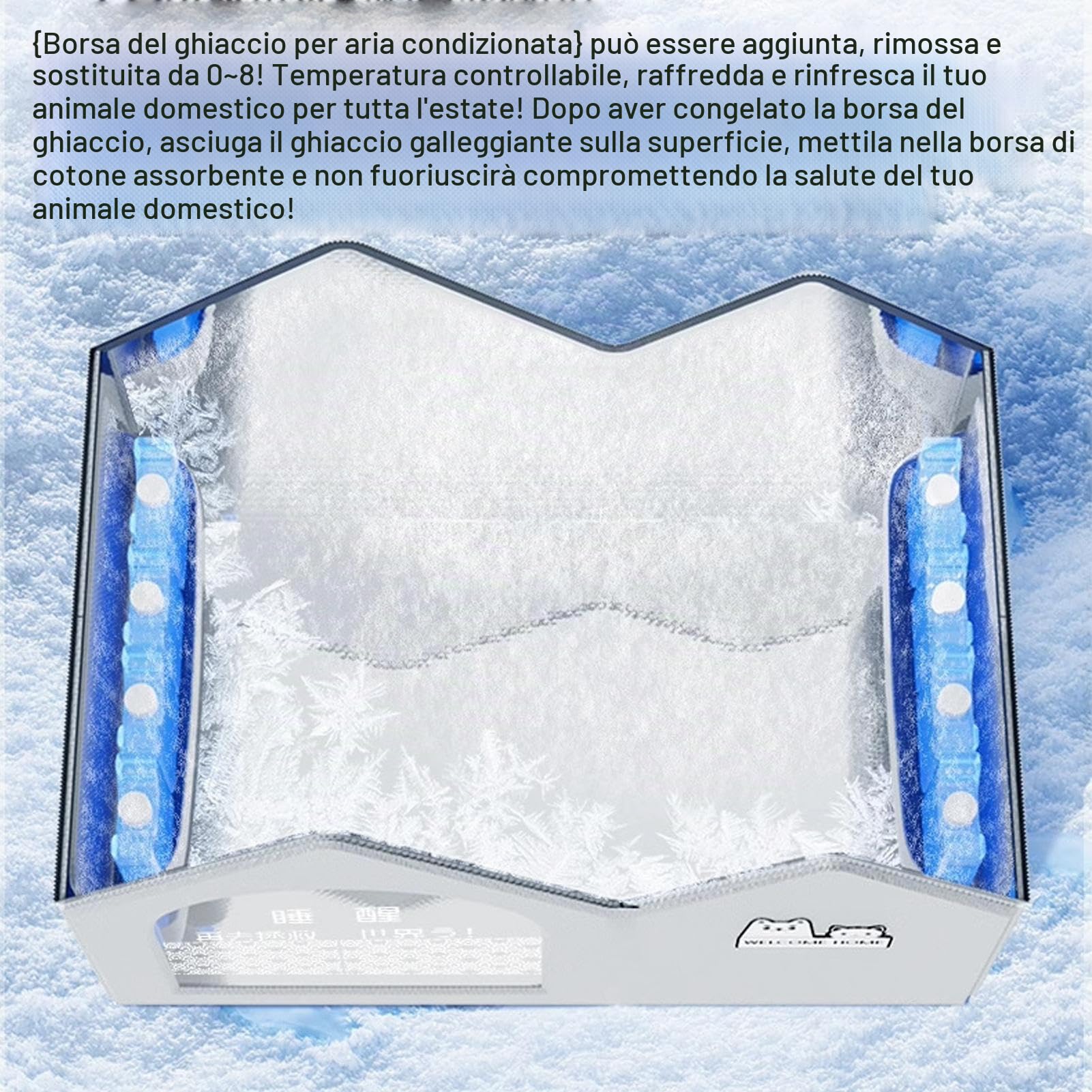 Cuccia Refrigerante per Cani e Gatti | Casetta con 10 Confezioni di Ghiaccio Incluse, Impermeabile e di Grandi Dimensioni, per Esterni