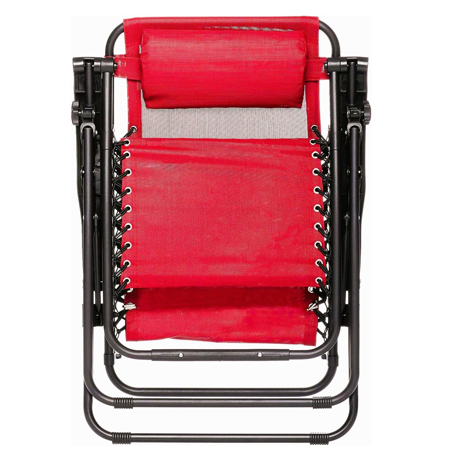 Hamaca Silla Plegable Tumbona Reclinable Gravedad Cero para Exterior, Playa, Piscina, Camping, con Reposa Cabeza (Rojo)