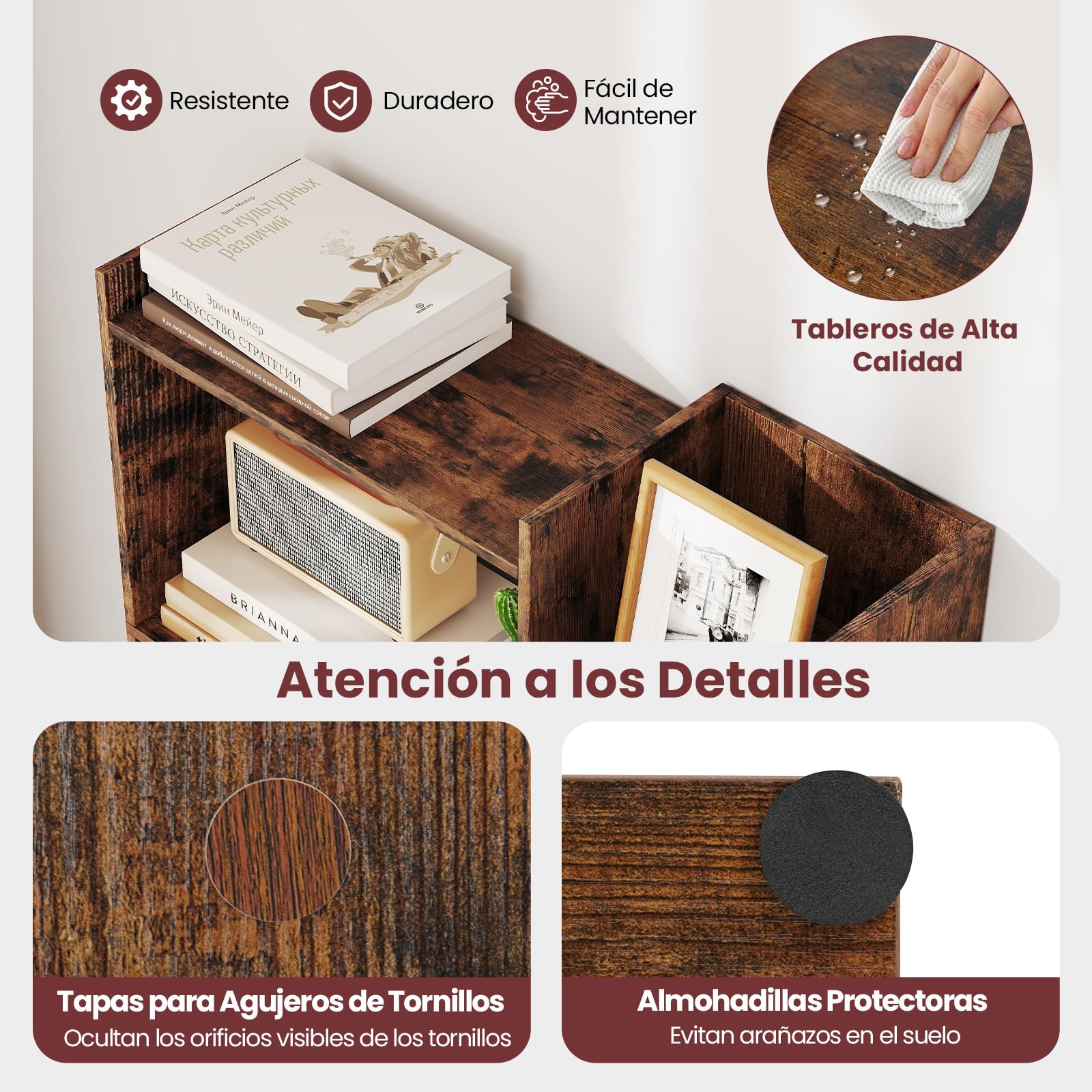 COSTWAY Librería Estantería de 6 Niveles, Estanteria Libros de Madera, 11 Estantes de Exhibición Abierto, Libreria Salon Oficina Dormitorio Estudio, 69 x 22 x 163 cm (café)
