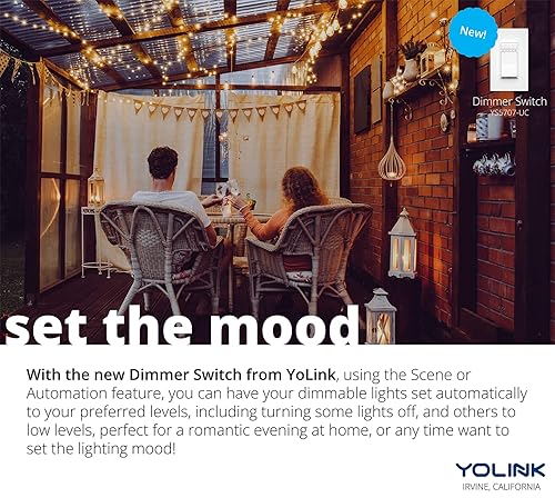 Miniatura 4 de YoLink - Interruptor de pared, interruptor de luz inteligente de 14 milla de alcance súper largo de un solo polo de 10 A, interruptor de pared