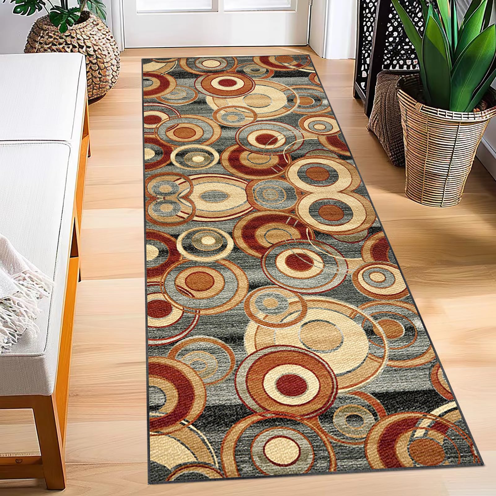 Tapis de Couloir Antidérapant 90 x 120 cm Tapis de Passage Long Moderne Tapis Cuisine Absorbant Devant Evier Tapis de Porte Paillasson d'Entree Interieur Long pour Couloir, Cuisine, Salon Chambre