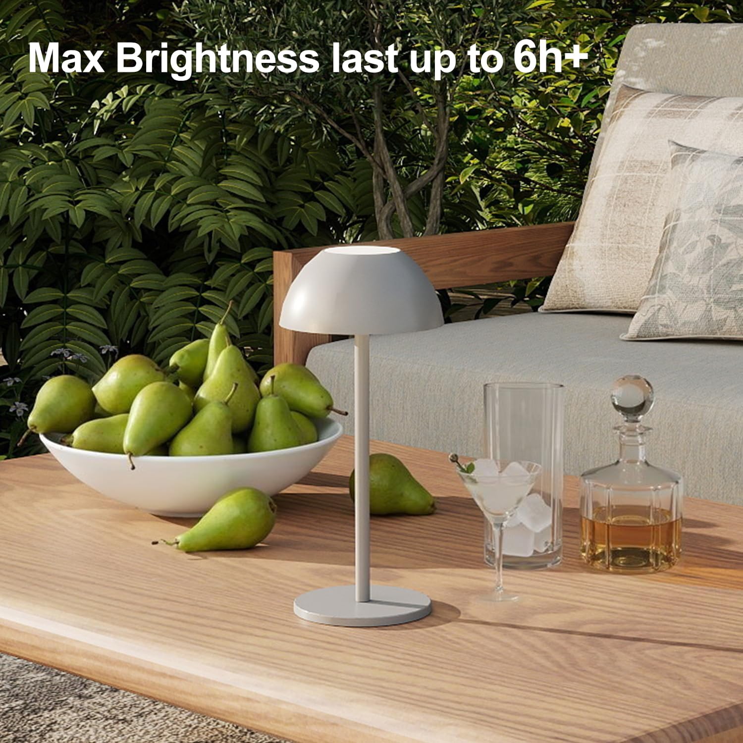 LED Desk Lamp with 1800mAh Rechargeable Battery, 3 Color Temperatures & Stepless Dimming, IP54 Waterproof for Bedroom/Study/Office/Camping, Portable Table Lamp with USB Charging