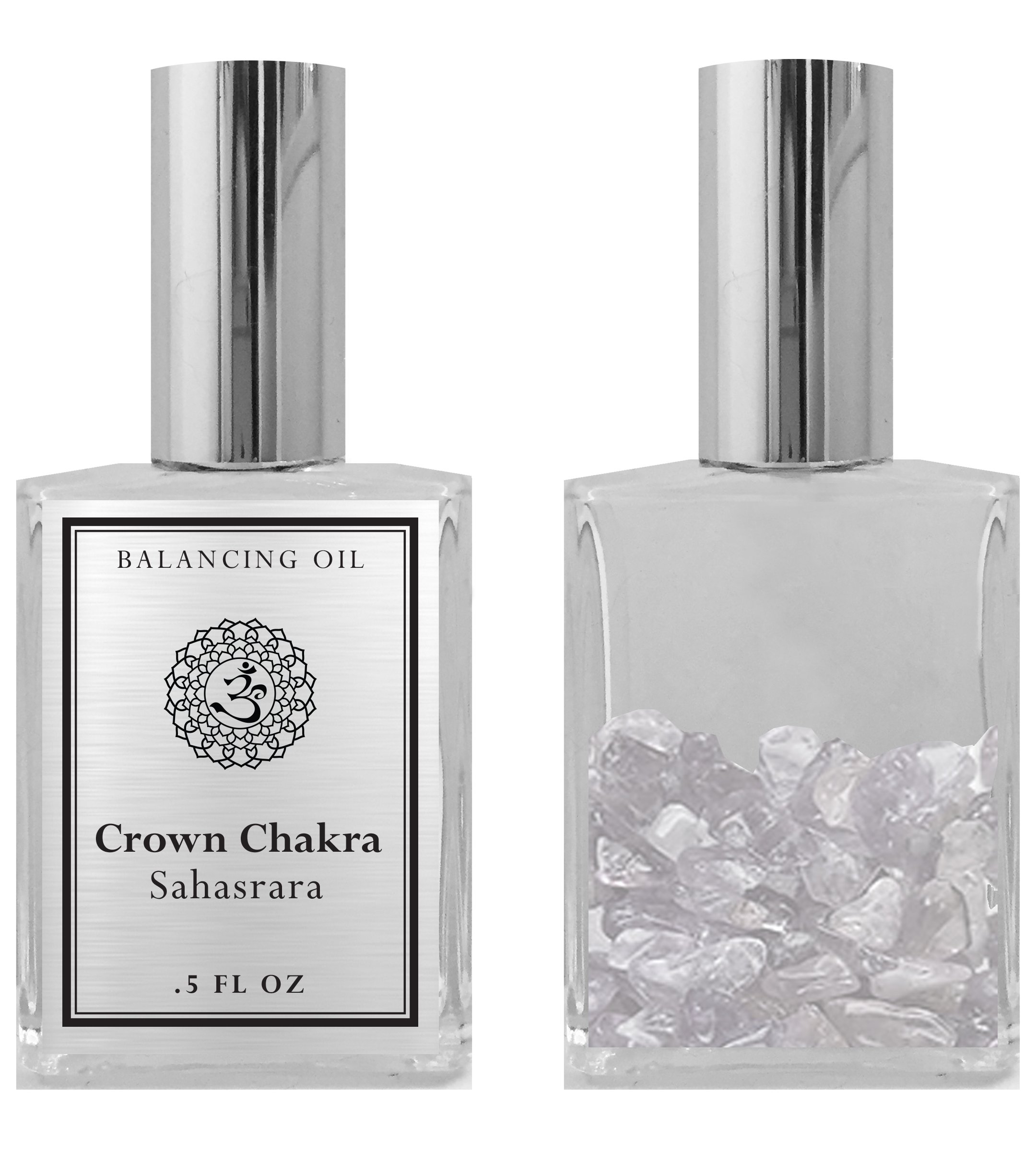 Bios Apothecary - 7th Chakra Balancing Oil - Sahasrara Crown Chakra Aromatherapy - Roll On Pulse Points - Infused with White Quartz Crystal and Lavender Essential Oil