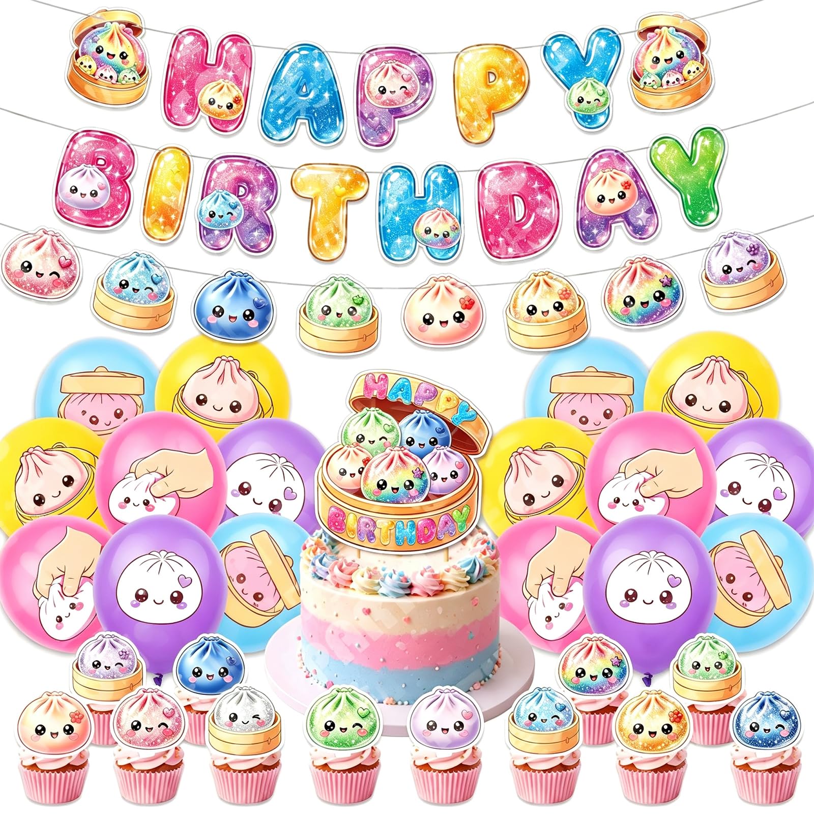 Squishy Birthday Party Decorations, Cute Squishy Themed Party Supplies