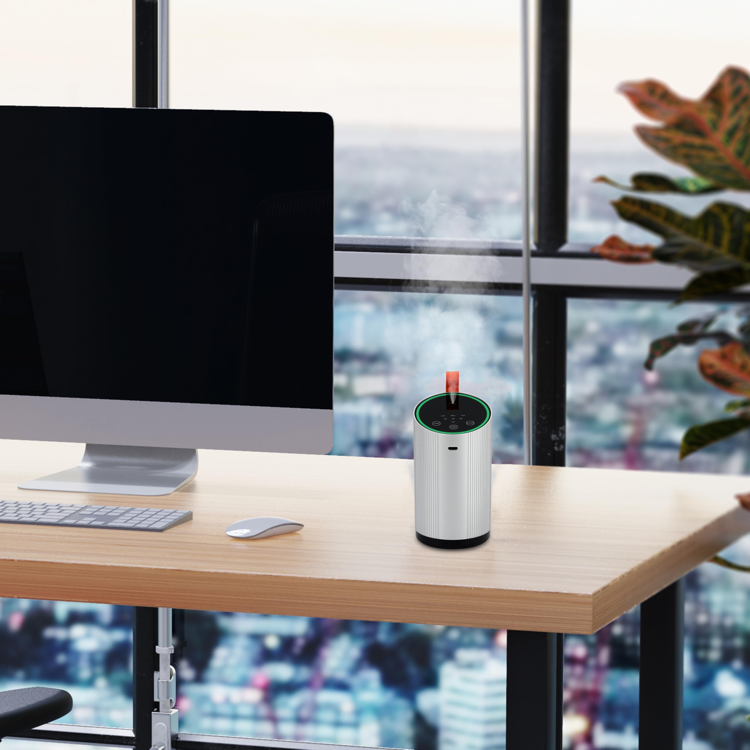 Flycross Diffusore Aroma Senza Acqua A Nebulizzazione – Silenzioso, Con Spegnimento Automatico, Portatile Per Auto, Yoga, Casa E Ufficio (Argento)
